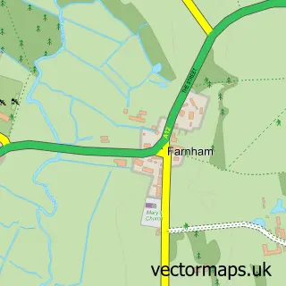 Street map sample of Farnham, Suffolk