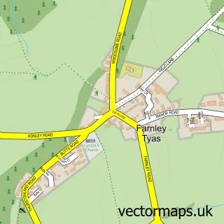 Street map sample of Farnley Tyas, West Yorkshire