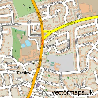 Street map sample of Farsley, West Yorkshire
