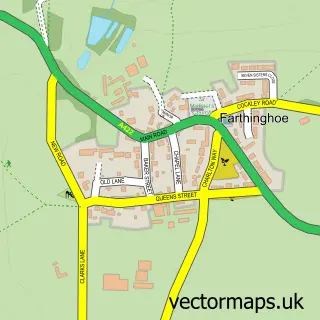Street map sample of Farthinghoe, Northamptonshire
