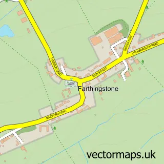 Street map sample of Farthingstone, Northamptonshire