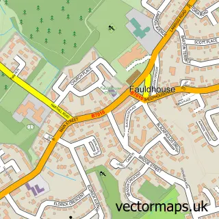 Street map sample of Fauldhouse, West Lothian