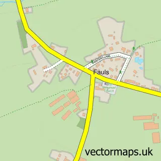 Street map sample of Fauls, Shropshire