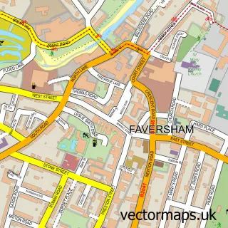 Street map sample of Faversham, Kent