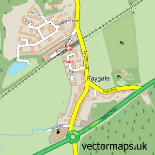 Street map sample of Faygate, West Sussex