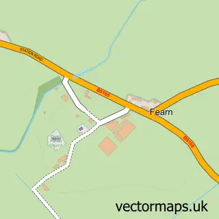 Street map sample of Fearn, Ross and Cromarty