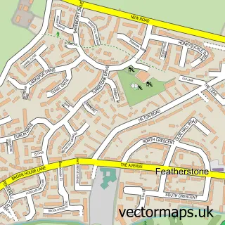 Street map sample of Featherstone, Staffordshire