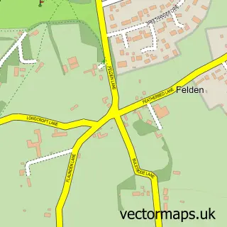 Street map sample of Felden, Hertfordshire