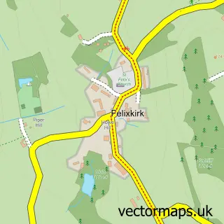 Street map sample of Felixkirk, North Yorkshire