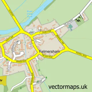 Street map sample of Felmersham, Bedfordshire