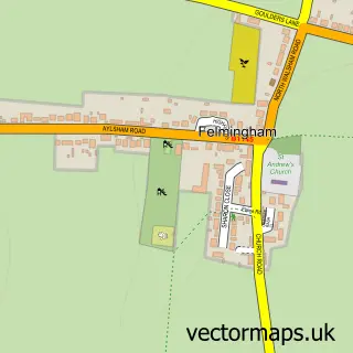 Street map sample of Felmingham, Norfolk