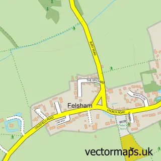Street map sample of Felsham, Suffolk