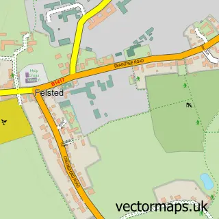 Street map sample of Felsted, Essex