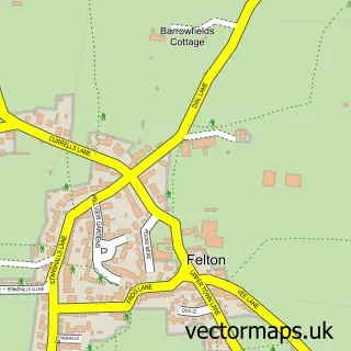 Street map sample of Felton, Somerset
