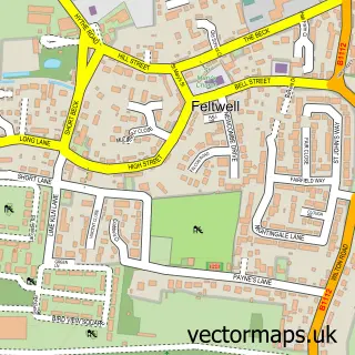 Street map sample of Feltwell, Norfolk