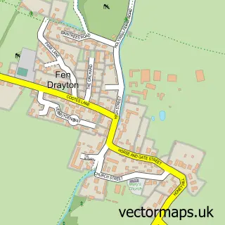 Street map sample of Fen Drayton, Cambridgeshire