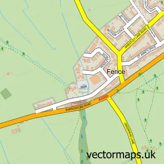 Street map sample of Fence, Lancashire