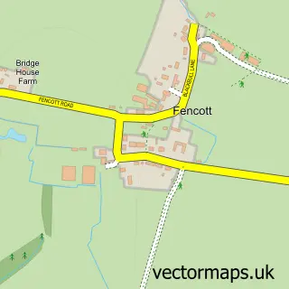 Street map sample of Fencott, Oxfordshire