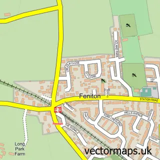 Street map sample of Feniton, Devon