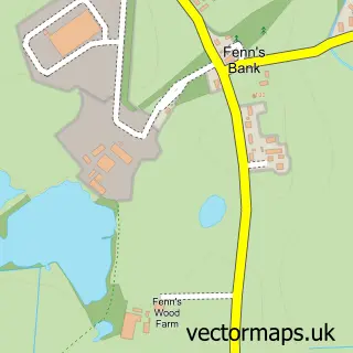 Street map sample of Fenn's Bank, Clwyd