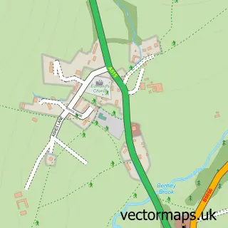Street map sample of Fenny Bentley, Derbyshire