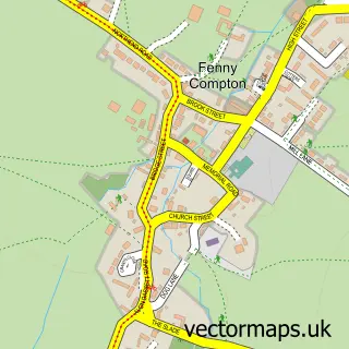 Street map sample of Fenny Compton, Warwickshire