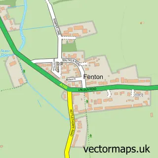 Street map sample of Fenton, Lincolnshire