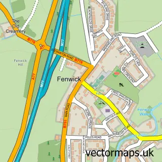 Street map sample of Fenwick, Ayrshire and Arran