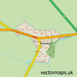 Street map sample of Fenwick, Northumberland