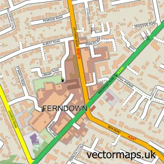 Street map sample of Ferndown, Dorset