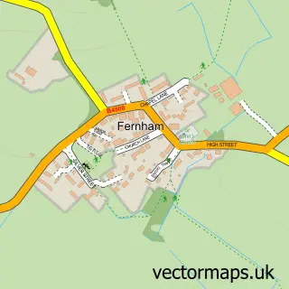 Street map sample of Fernham, Oxfordshire