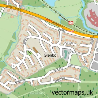 Street map sample of Fernhill, Mid Glamorgan