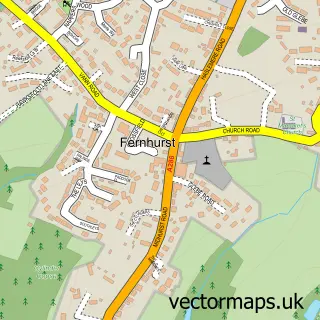 Street map sample of Fernhurst, West Sussex