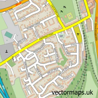 Street map sample of Ferrybridge, West Yorkshire