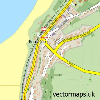 Street map sample of Ferryside, Dyfed