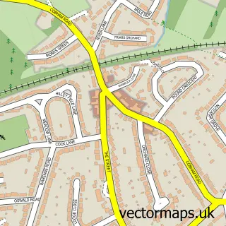 Street map sample of Fetcham, Surrey