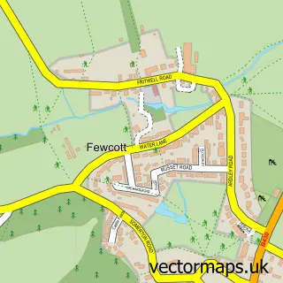 Street map sample of Fewcott, Oxfordshire
