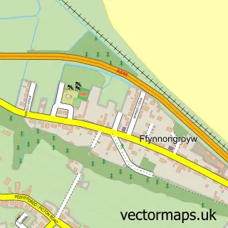 Street map sample of Ffynnongroyw, Clwyd