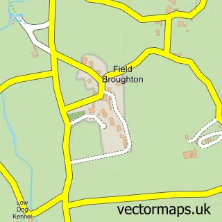 Street map sample of Field Broughton, Cumbria