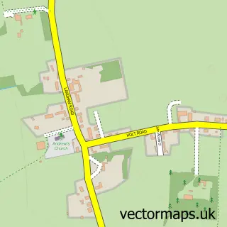 Street map sample of Field Dalling, Norfolk