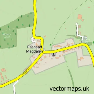 Street map sample of Fifehead Magdalen, Dorset