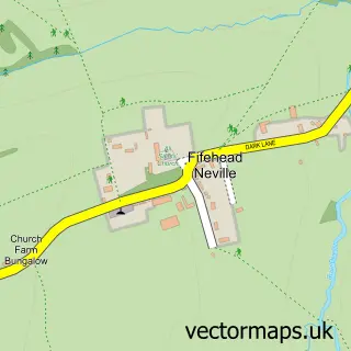 Street map sample of Fifehead Neville, Dorset