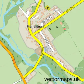 Street map sample of Figheldean, Wiltshire