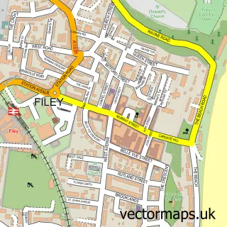 Street map sample of Filey, North Yorkshire