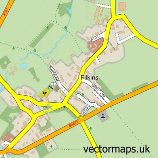 Street map sample of Filkins, Oxfordshire