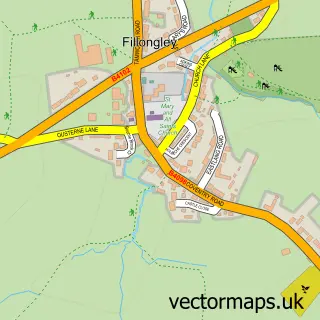 Street map sample of Fillongley, Warwickshire