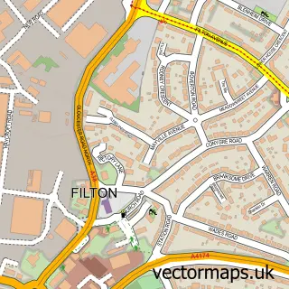 Street map sample of Filton, Gloucestershire