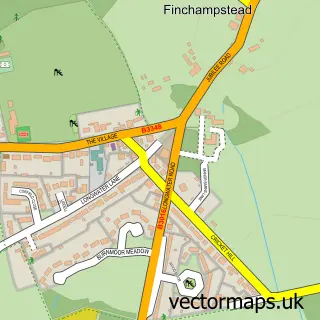 Street map sample of Finchampstead, Berkshire