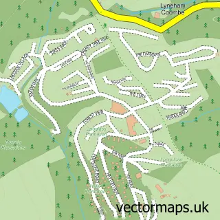 Street map sample of Finlake, Devon