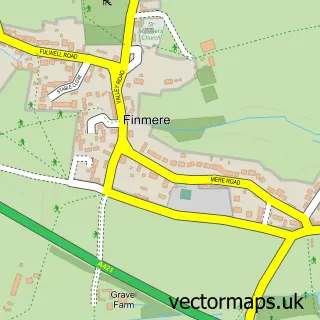 Street map sample of Finmere, Oxfordshire